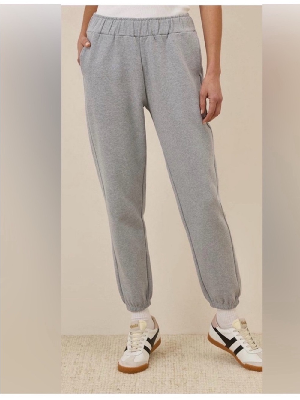 Pact Organic Cotton Cloud Brushed Fleece Jogger Sweatpants Gray Medium